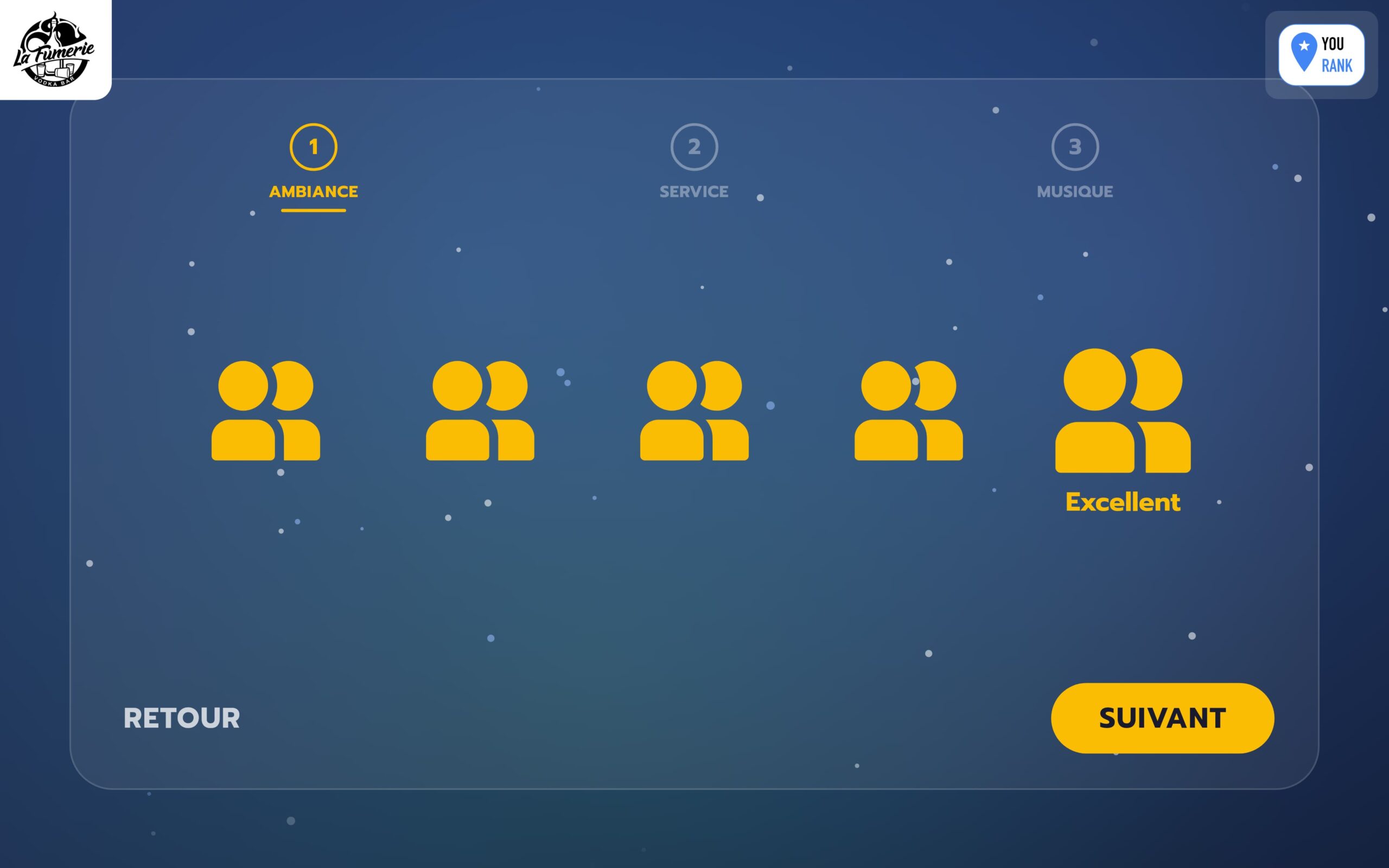Notation des critères personnalisés sur la tablette YouRank